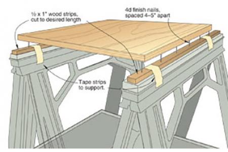 Scrap strips form a finish line | WOOD Magazine