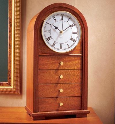 Arched-Top Clock With Drawers Woodworking Plan | WOOD Magazine