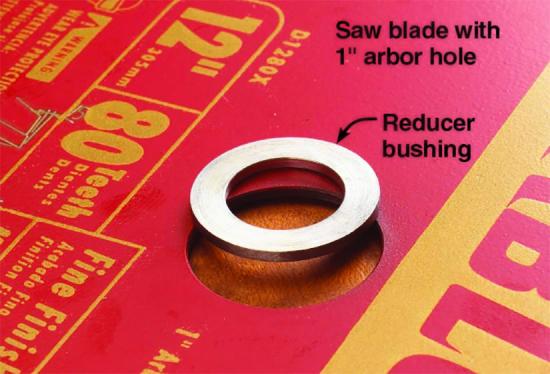 Arbor Bushing Adapts Blade Hole Size WOOD Magazine